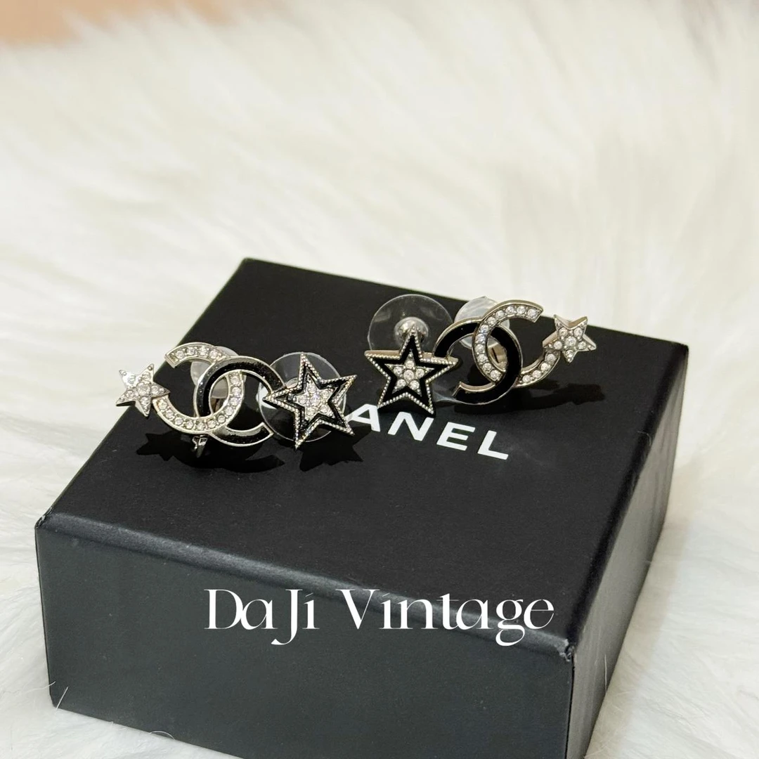 99新 Chanel/香奈儿 大吉中古/香奈儿双c星星耳钉耳夹