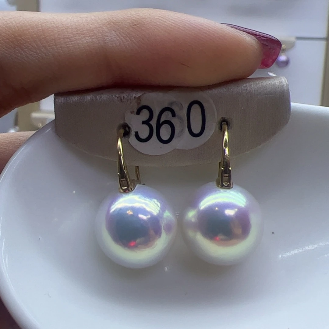 淡水珍珠耳饰18K金镶嵌