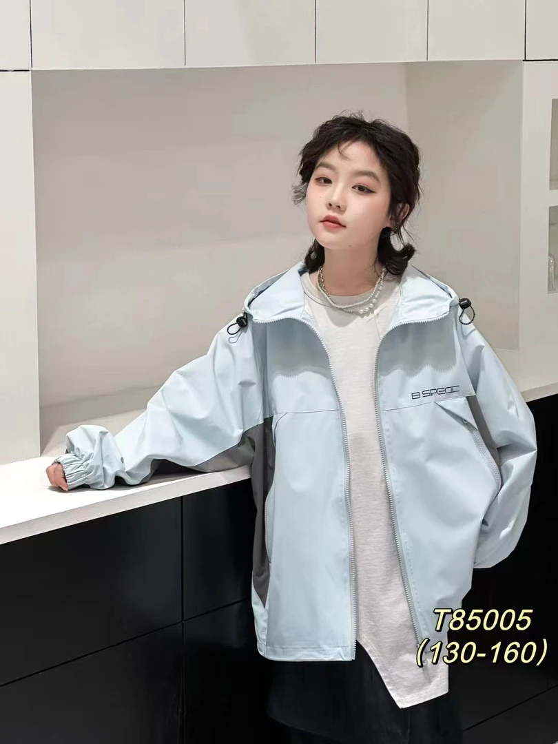 【淼淼妈】儿童春款连帽冲锋衣外套85005