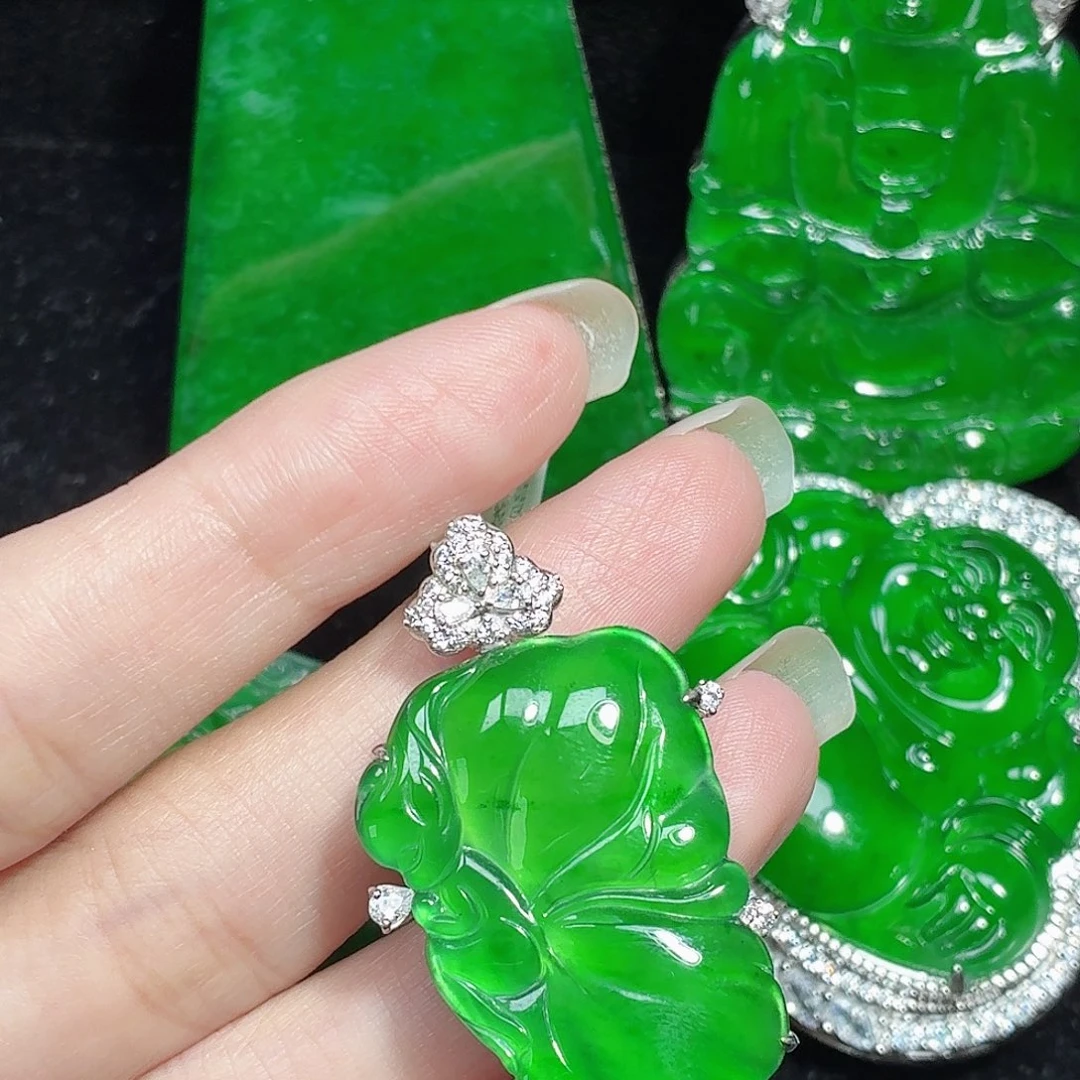 翡翠银S925镶嵌颈饰