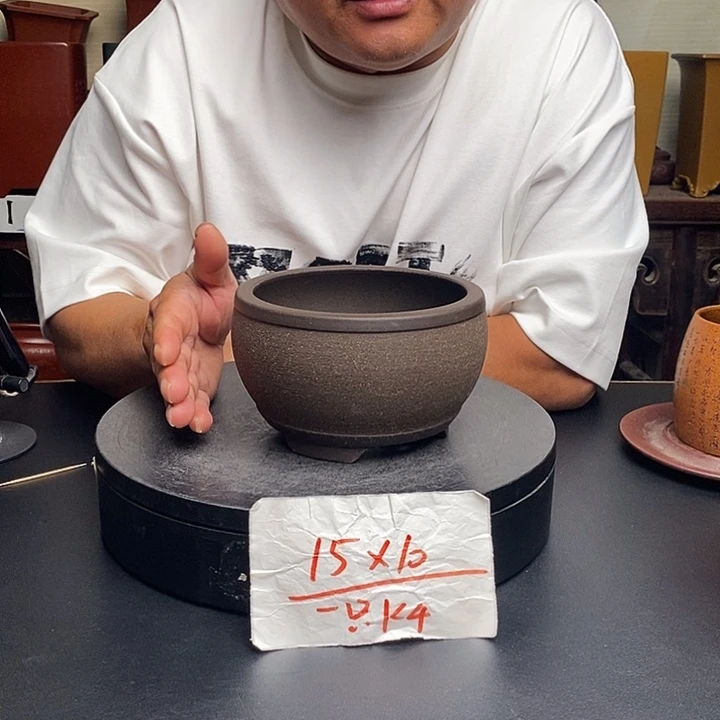 紫砂花盆货号一只KK4