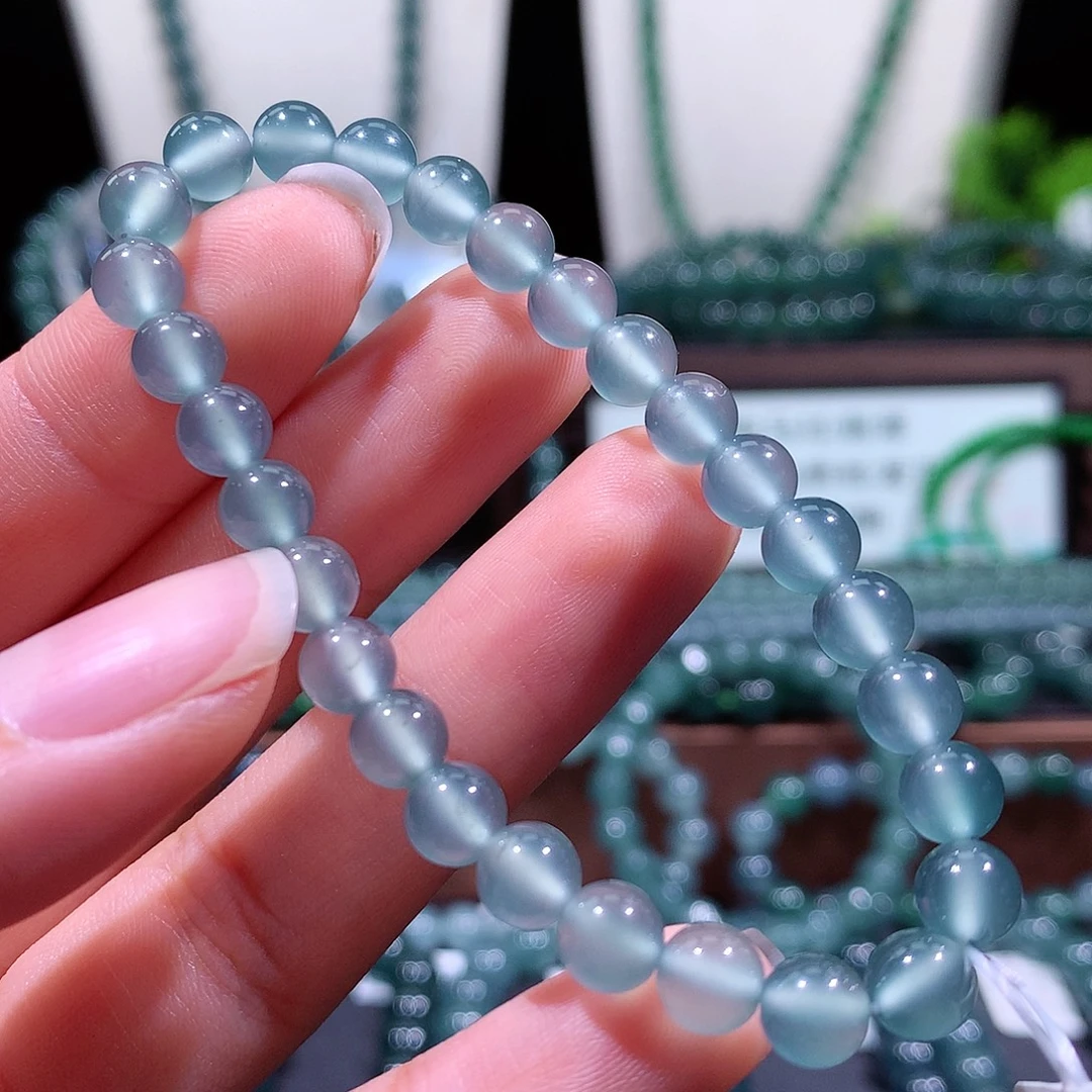 翡翠未镶嵌手链天然a货翡翠手串6.5