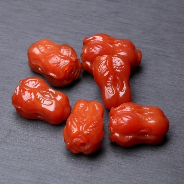 天然瓦西柿子红白菜11×16mm 1颗玛瑙DIY配件多样性发其一