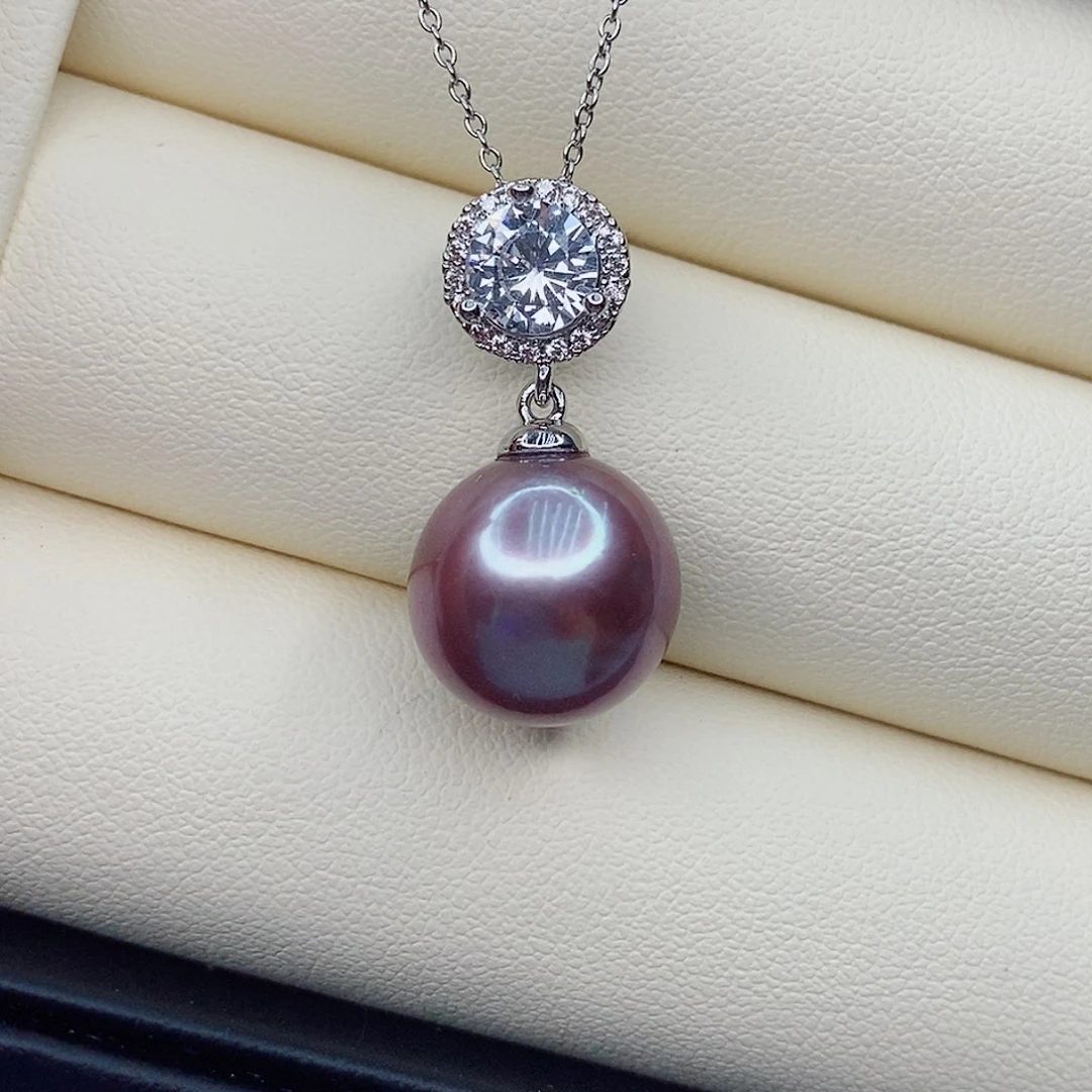 淡水珍珠合金吊坠(赠链)12/13mm