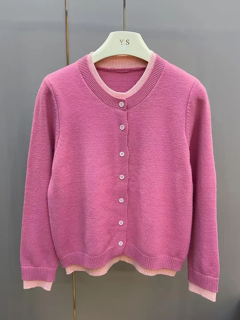 初秋家秋冬季新款假两件开衫