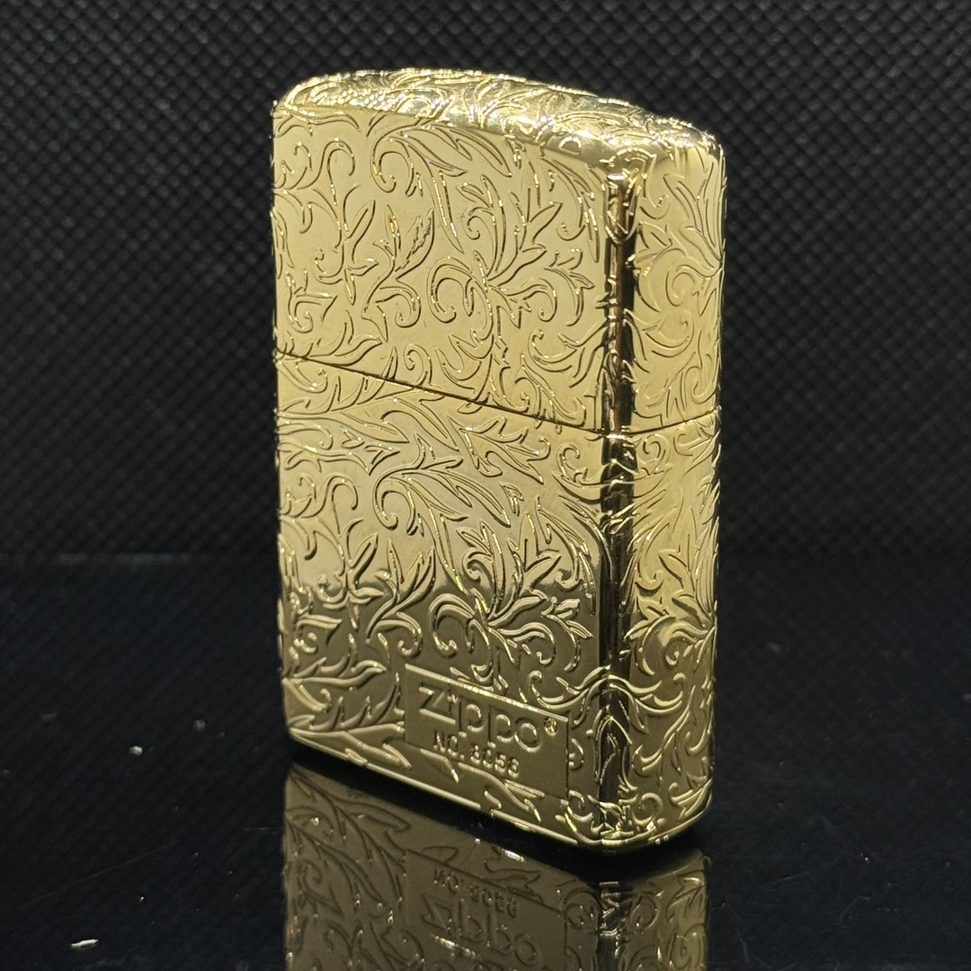 ZIPPO/之宝正品打火机 镀金右下标唐草花气质商务