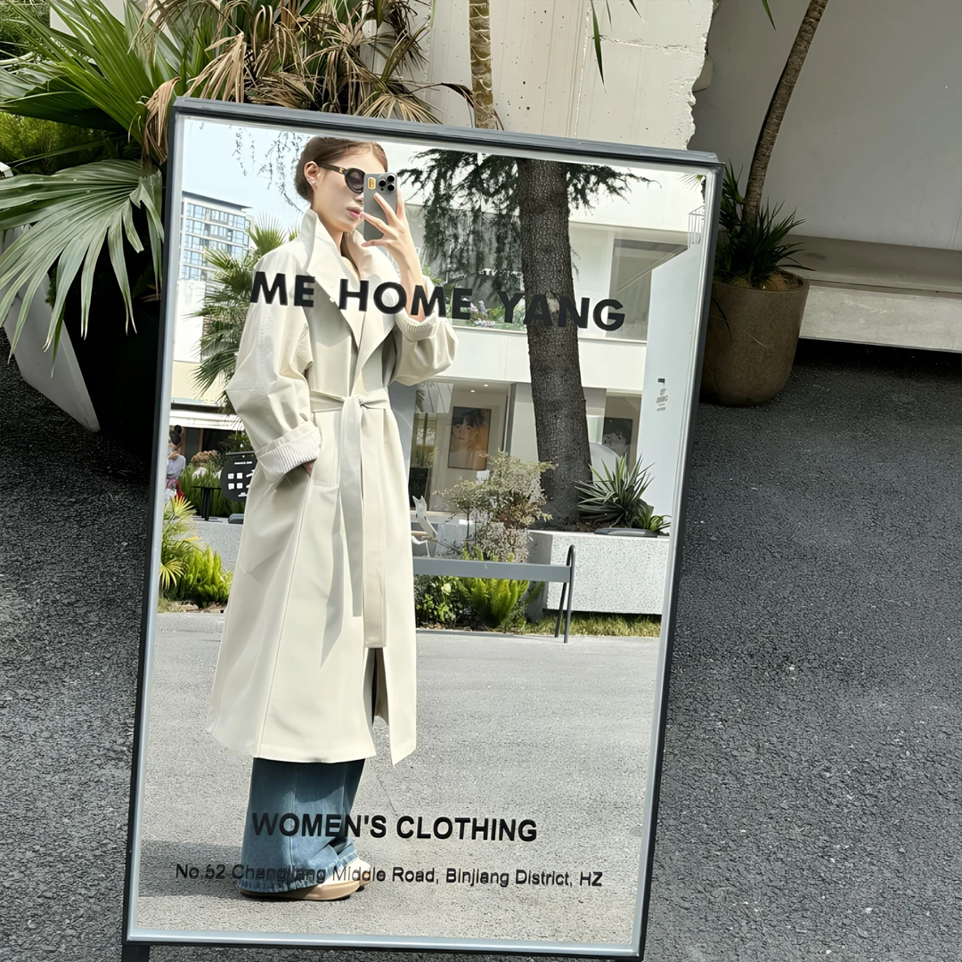 【慕斯白】立领挺阔一粒扣长短款通勤显瘦春秋氛围感立领风衣外套女