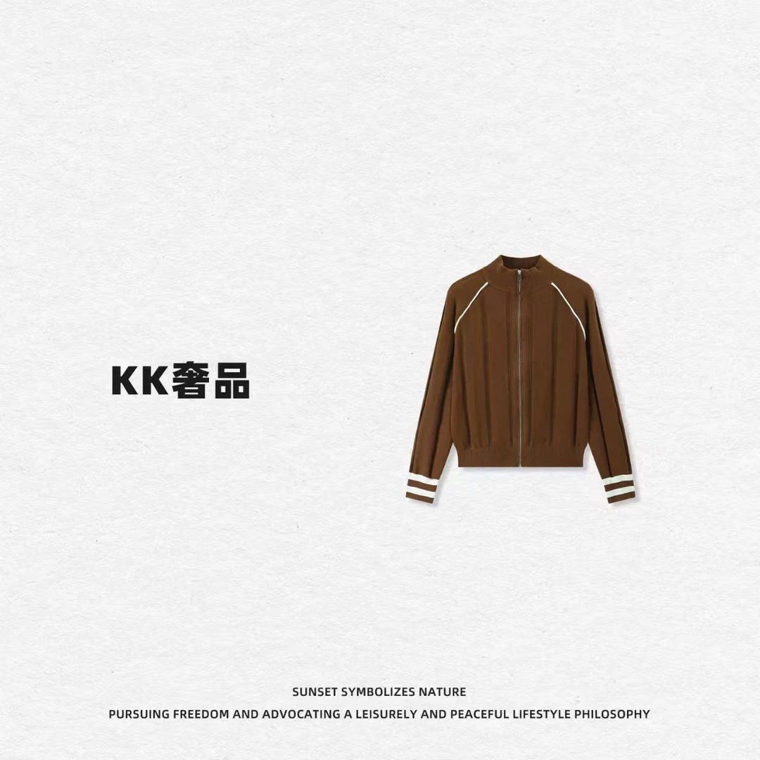 KK【奶芙织章】2520568早秋学院风薄款针织外套开衫上衣