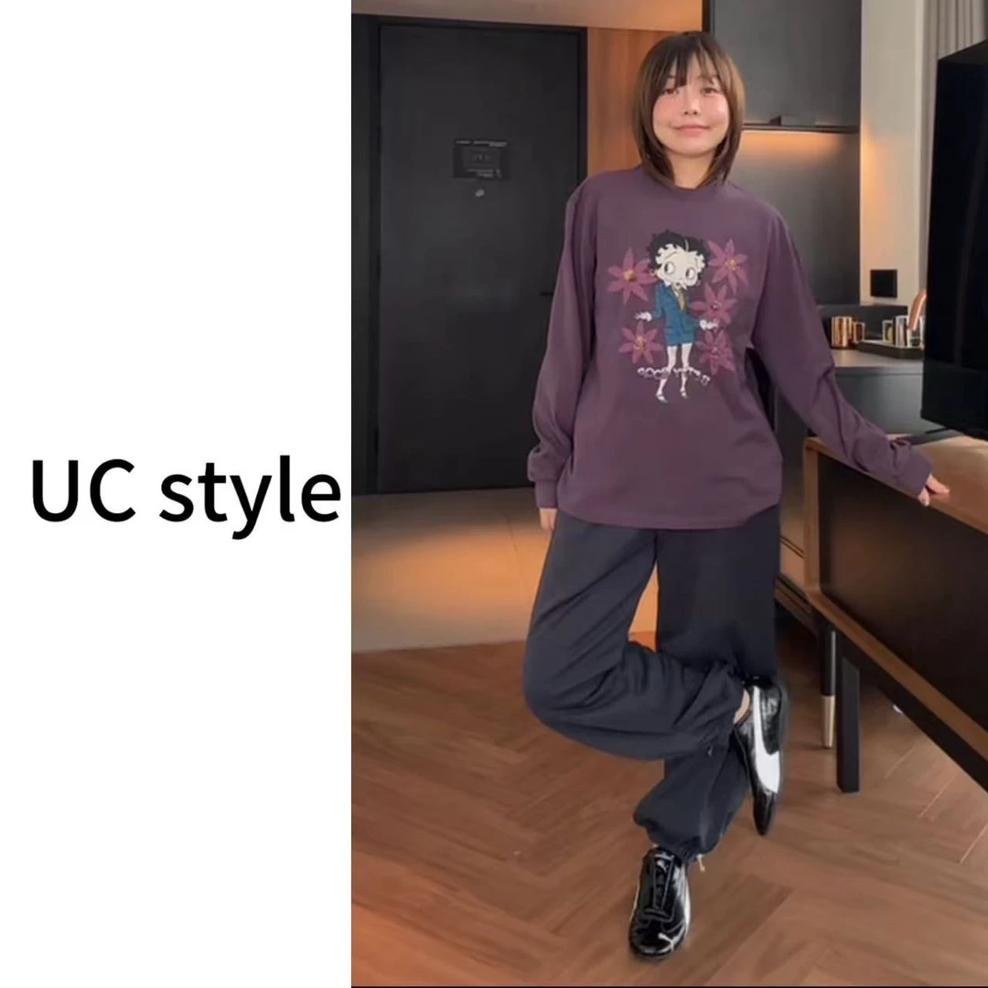 【UCSTYLE】A8984 大眼贝蒂 印花长袖T恤主播穿S码