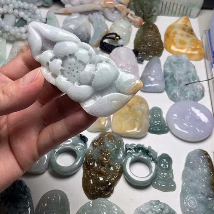 颈饰未镶嵌翡翠莲花45