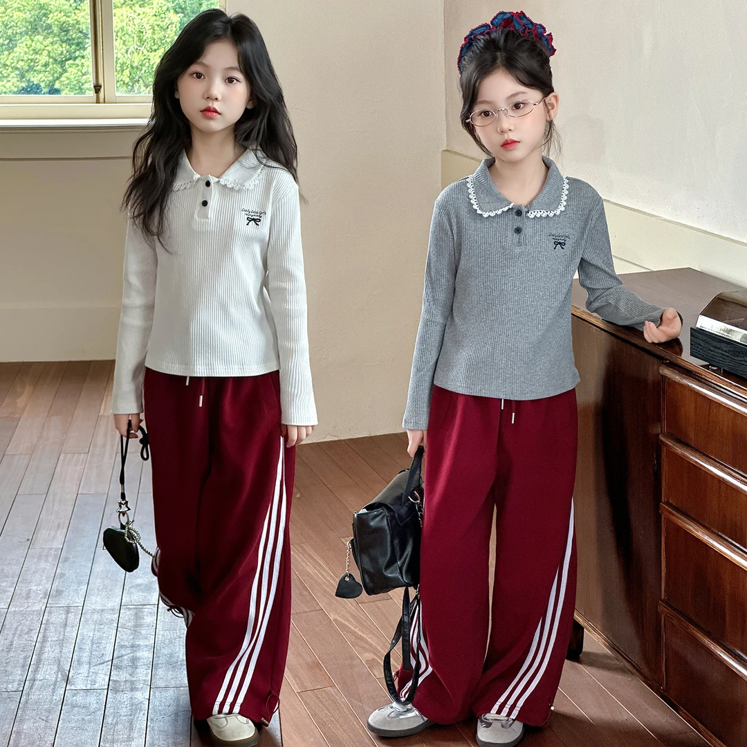 女童秋装2025新款洋气时髦儿童针织长袖两件套韩版女大童秋季套装