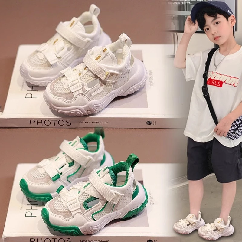 ABC男童凉鞋夏季2025新款儿童鞋子中大童网眼镂空单网鞋包头运动