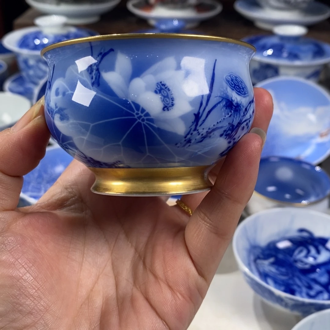 青花荷花主人杯杯
