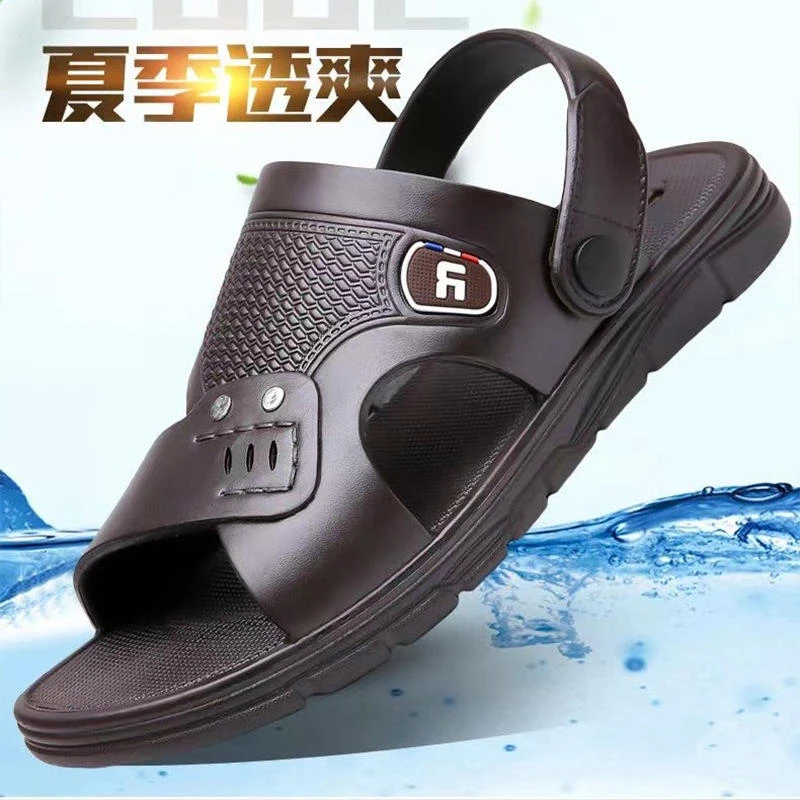 2025夏季新款男士沙滩凉鞋防滑日常开车休闲加厚透气两穿沙滩拖鞋