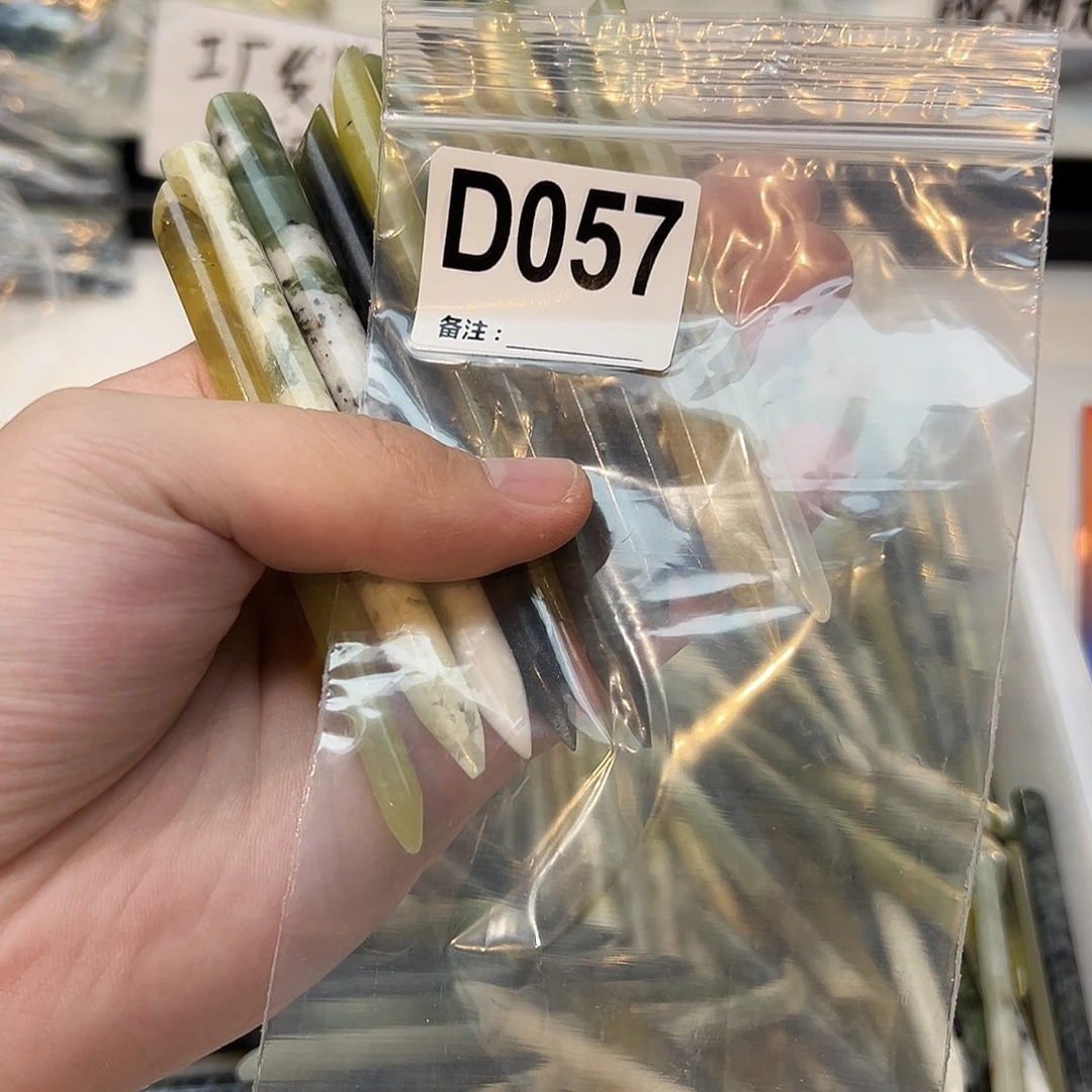 流***u未镶嵌蛇纹石玉发饰