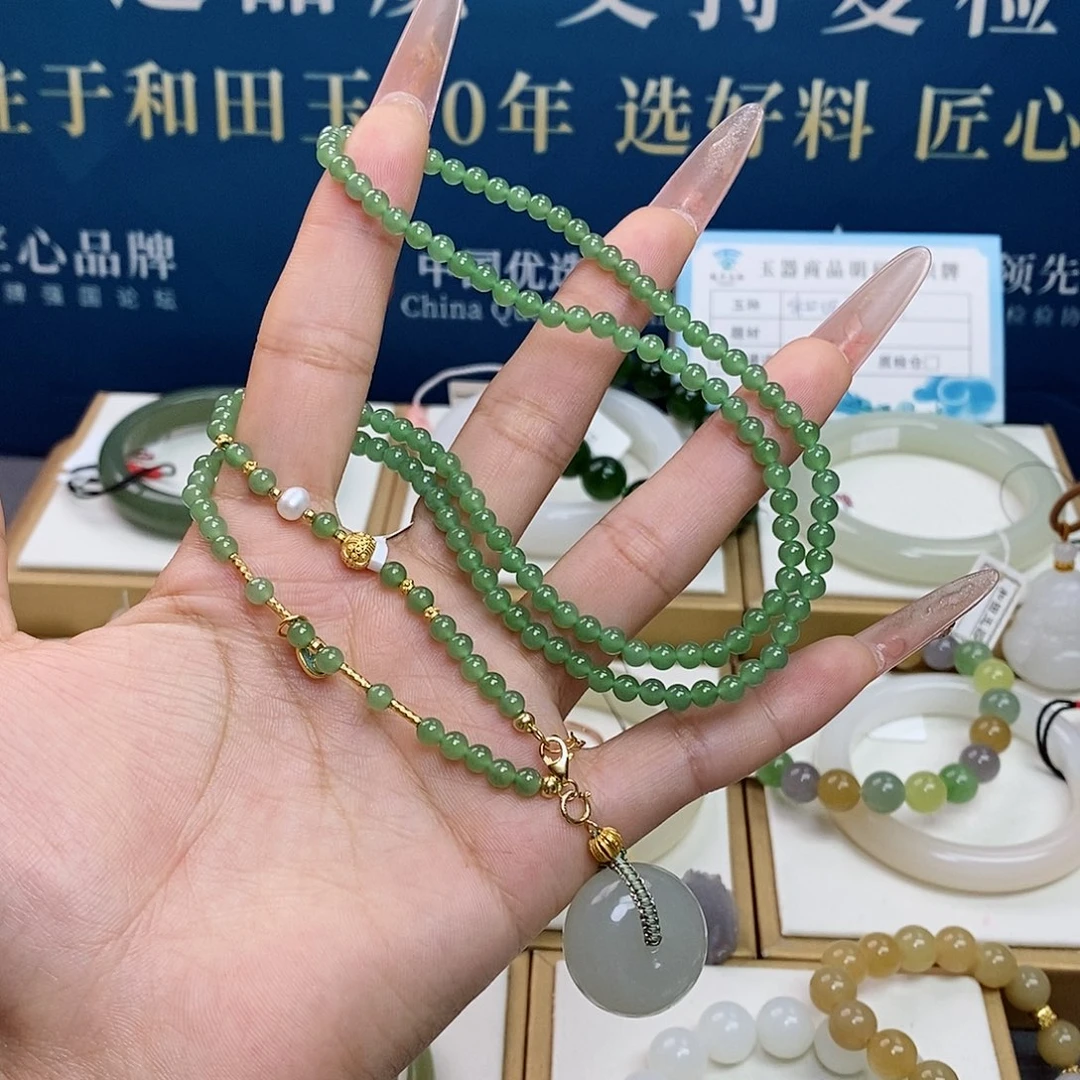 颈饰银S925镶嵌和田玉sj