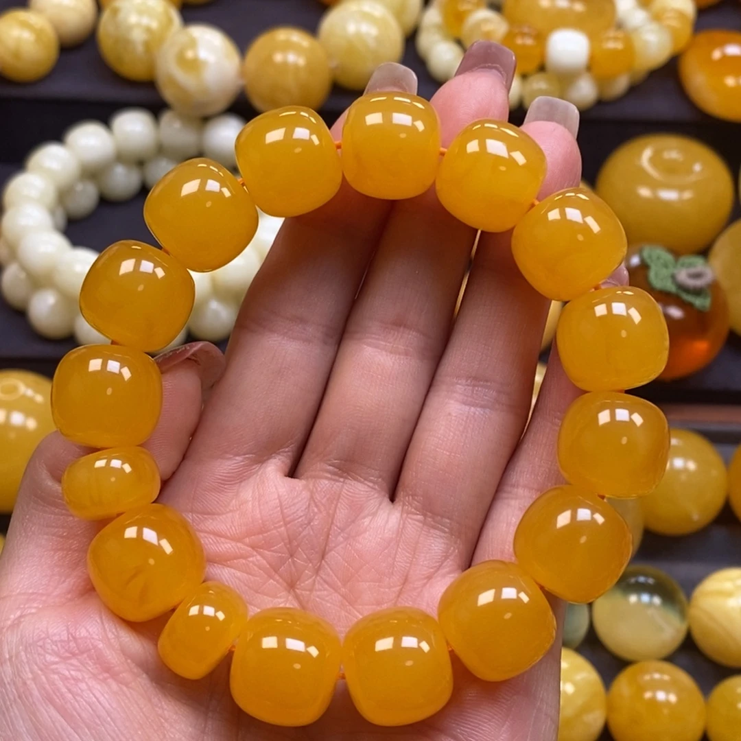 琥珀未镶嵌裸石同料手串