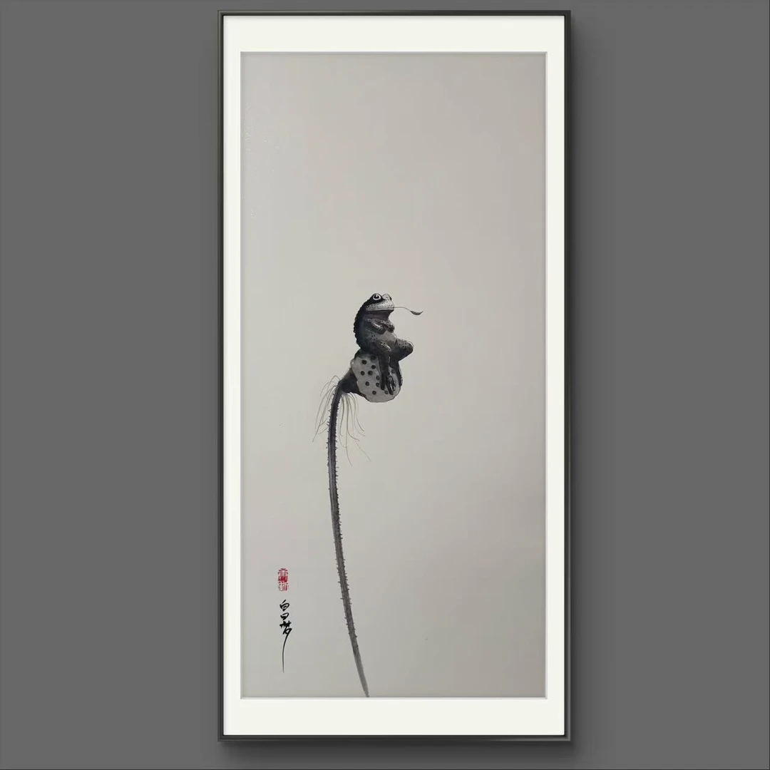 画江湖手绘作品《白日梦》国风新中式尺寸1.2米×0.6米含装裱