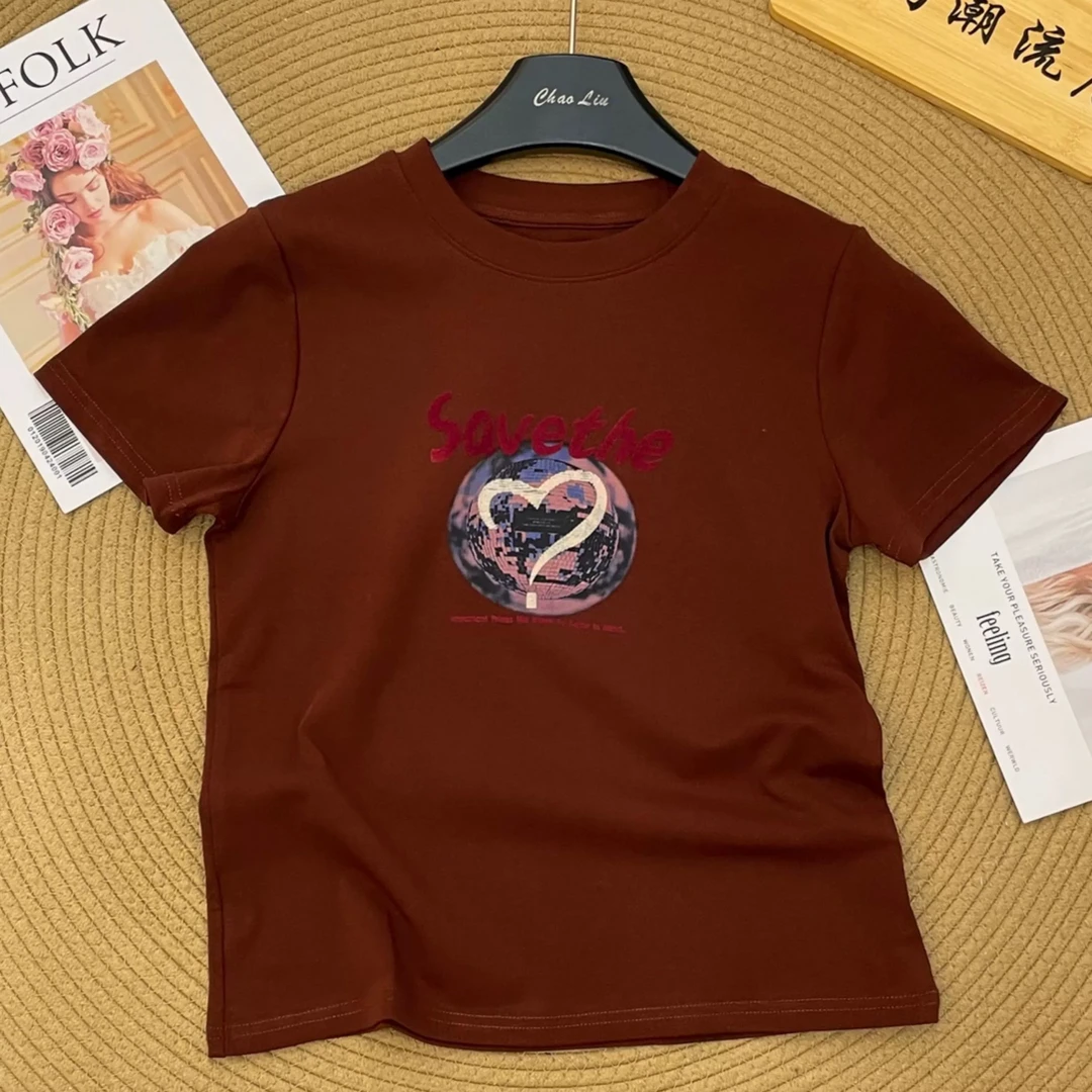 【海南肉丝】新品时尚百搭短袖上衣8959
