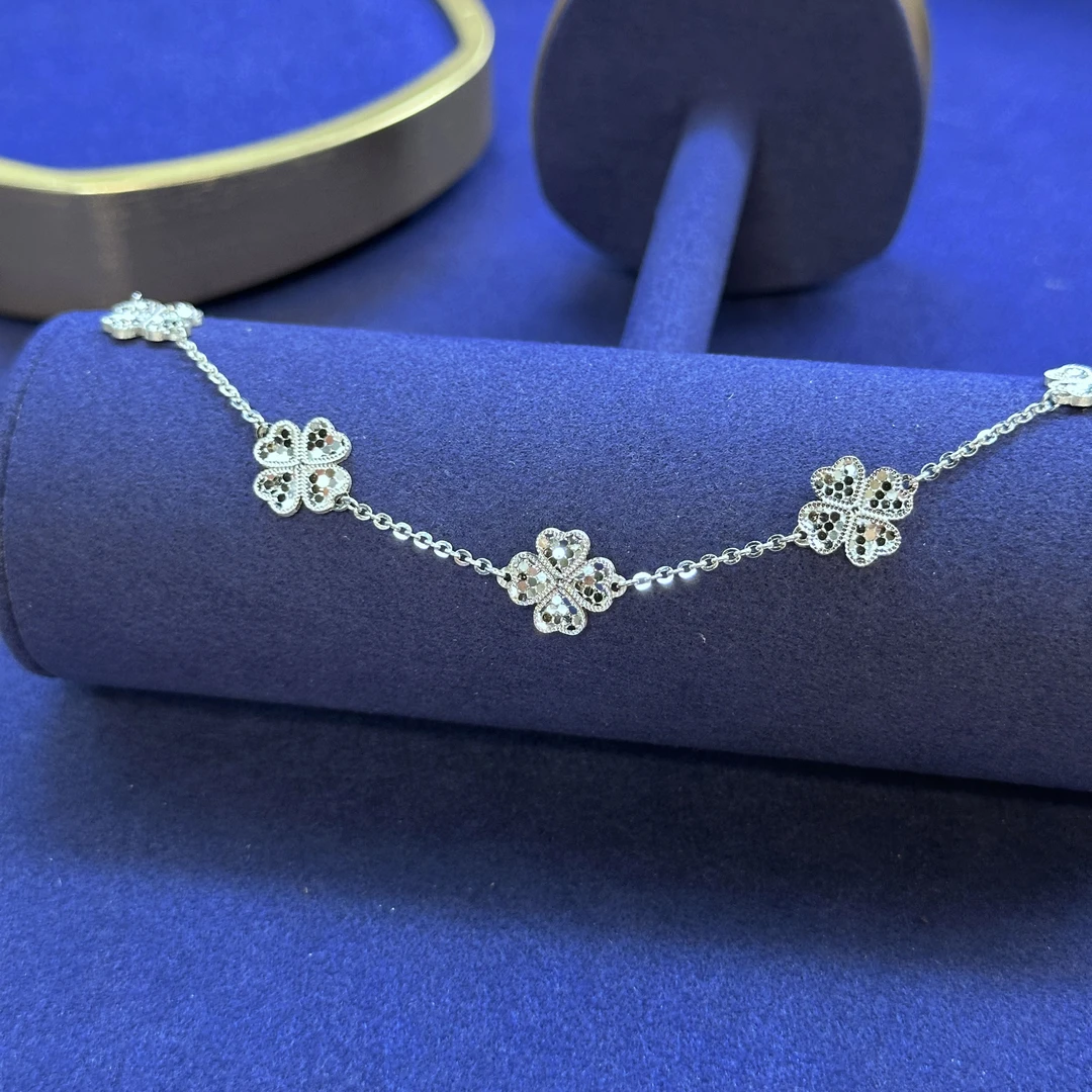 爱一铂金饰品PT950  桃心四叶草手链时尚百搭小众个性精致轻奢女