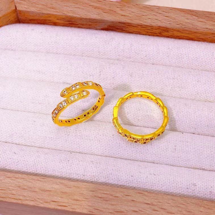 【瑶光家】镶钻蛇尾开口戒指