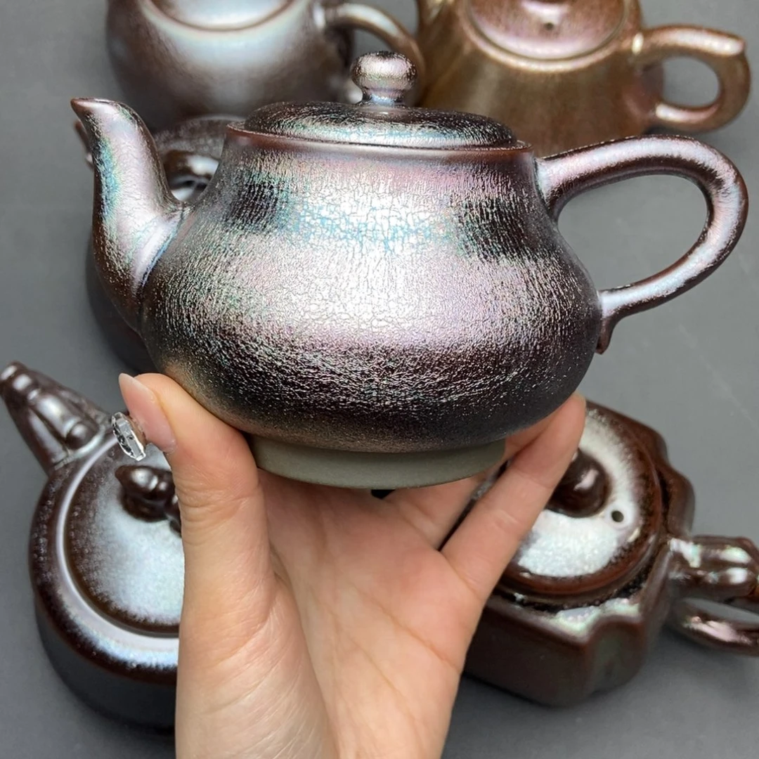 茶盏嘉*建盏铁胎茶壶原矿