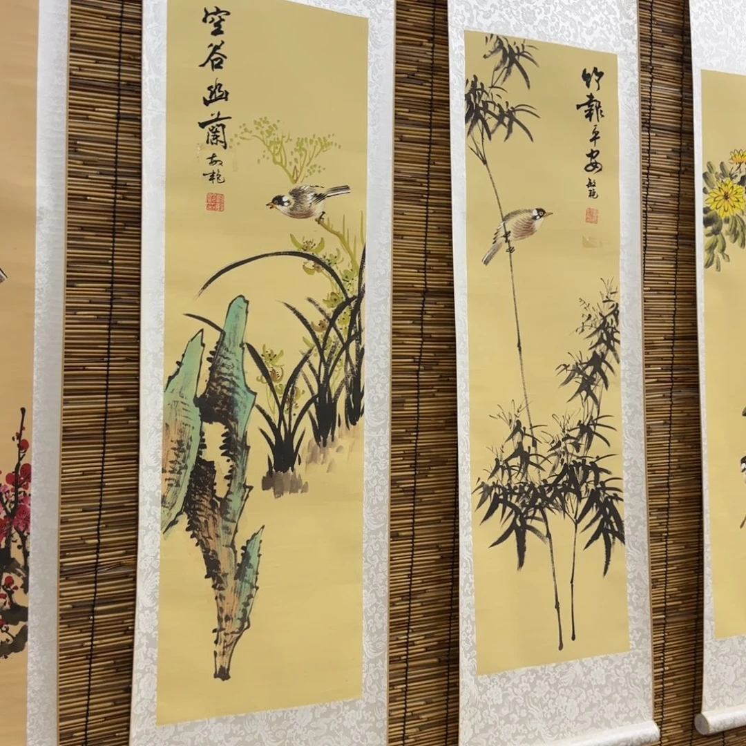 国画QB四幅一套作品！带证书！只限一单