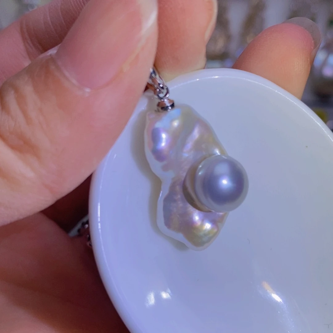 淡水珍珠天然淡水珍珠银S925镶嵌