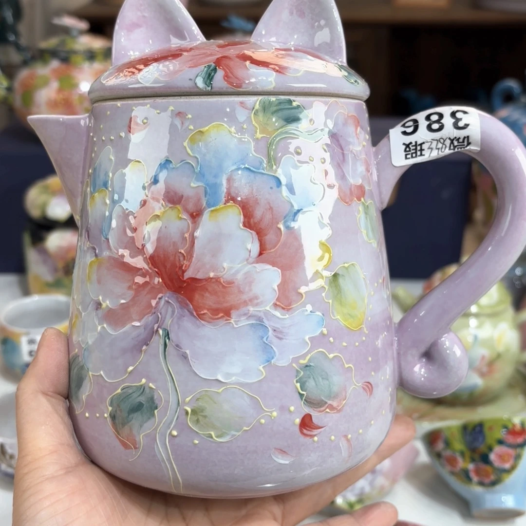 景德镇手绘高温釉下彩陶瓷茶具