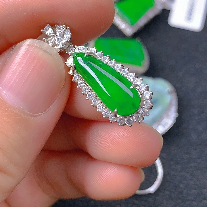 翡翠银S925镶嵌颈饰