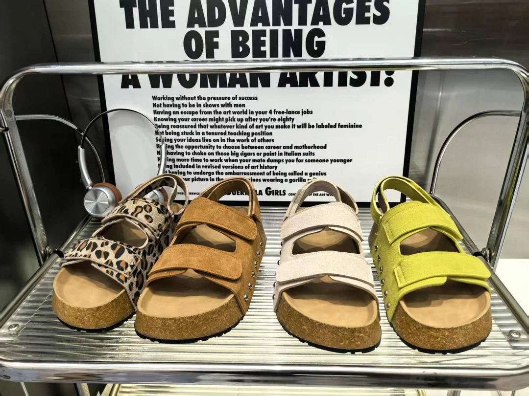 欧若风软木增高5厘米新款休闲时尚百搭舒适透气显瘦勃肯凉鞋6688