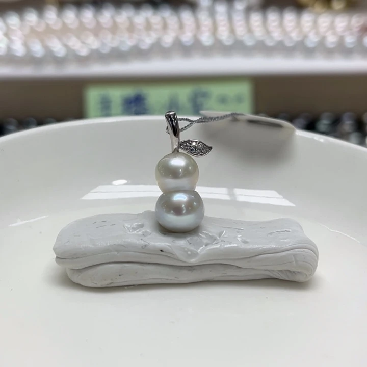 吊坠(不含链)银S925镶嵌海水珍珠澳巴7-9m 75号