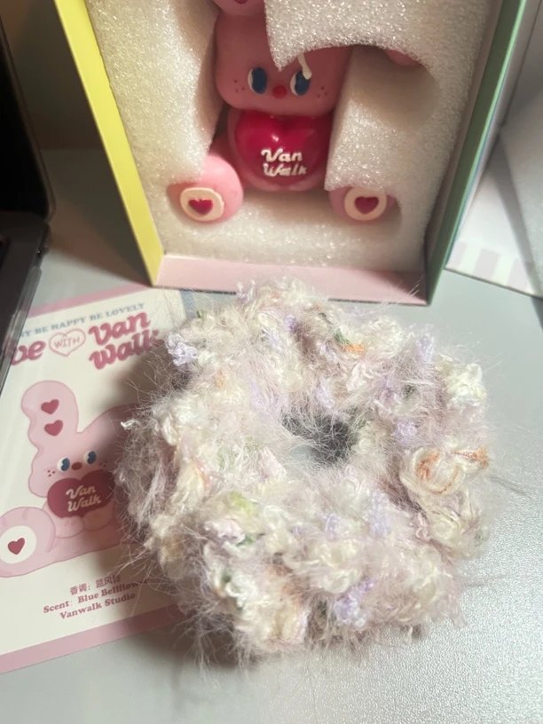 钩织发圈《秋白》粉紫色软软糯糯