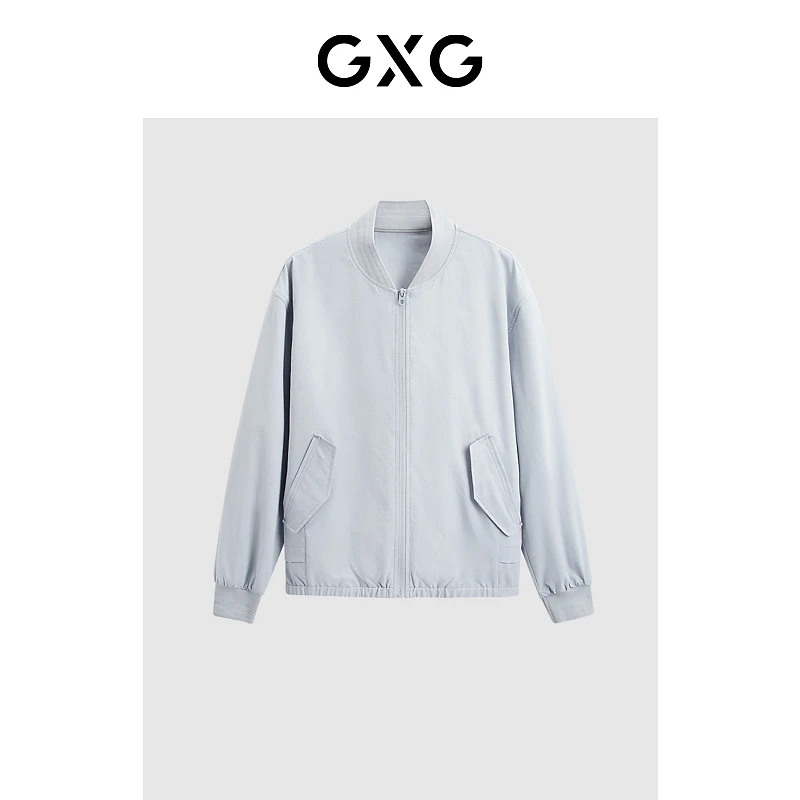 GXG男装 零压系列浅灰棒球领夹克 24春季新品时尚GFX12101431