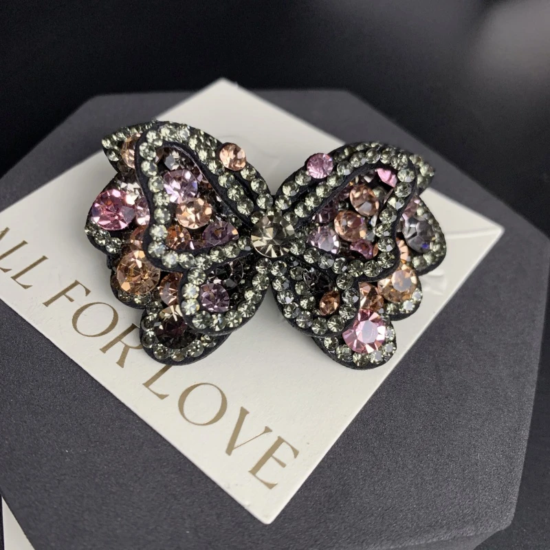 K263【金闪闪】6厘米定制神仙色蝴蝶弹簧夹