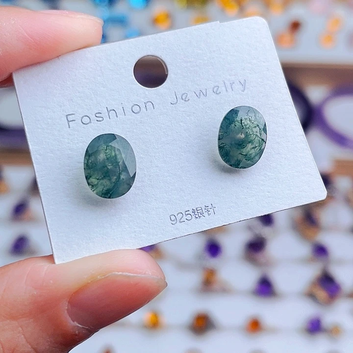 水晶耳饰银S925镶嵌