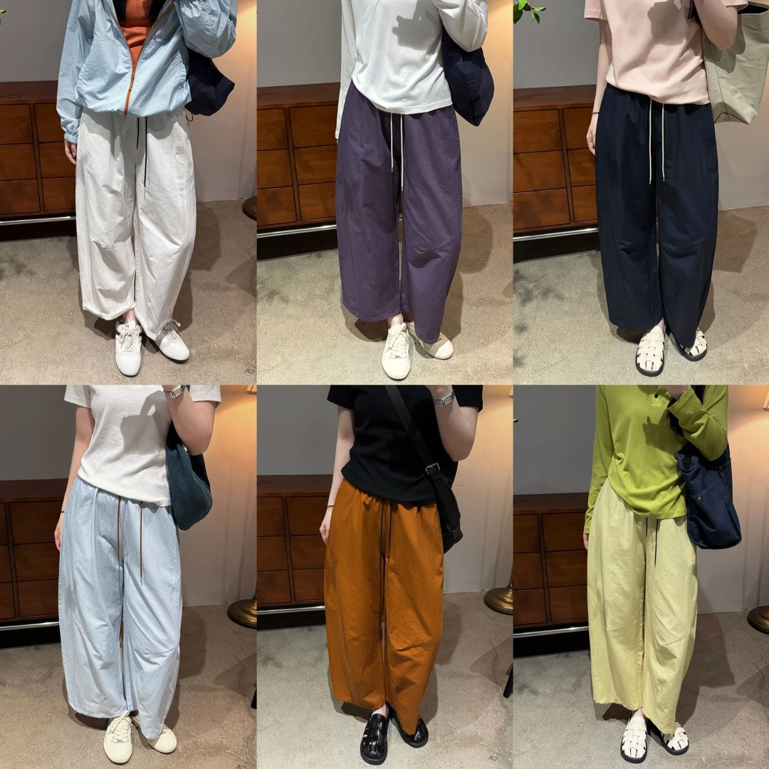 今婷裤子女爆款2025新款夏季薄款阔腿山本奶芙显瘦休闲裤-HX25130