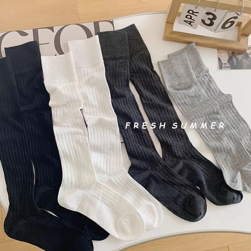夏季薄款小腿袜jk百搭时尚长袜新疆棉无骨小腿袜吸汗透气不臭脚