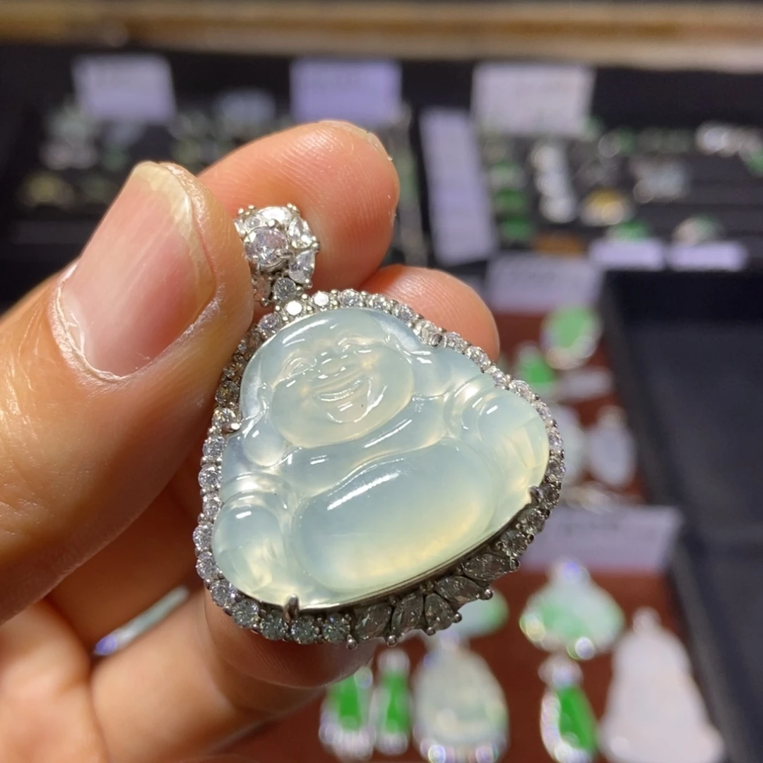 翡翠银S925镶嵌颈饰