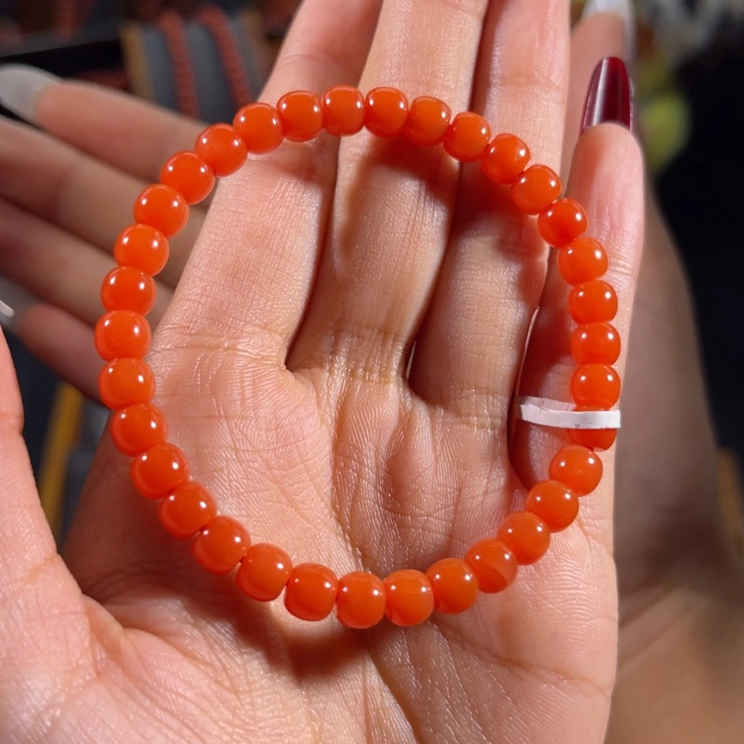 南红玛瑙未镶嵌老形单圈6mm