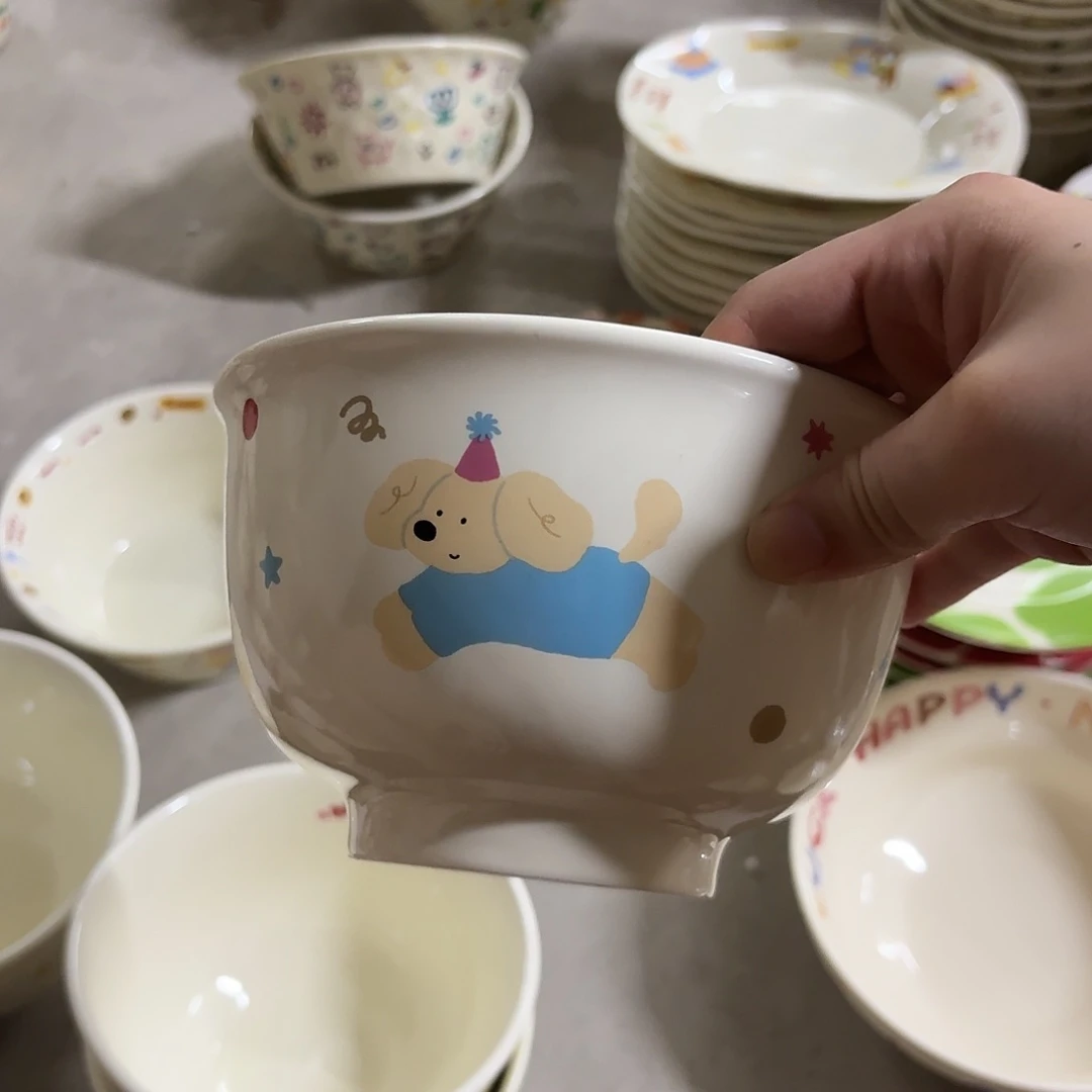 搪瓷蓝狗汤碗一个