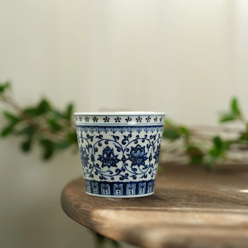 缠枝可乐杯220cc陶瓷主人杯手绘moshe527