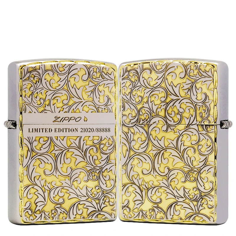 ZIPPO/之宝【双色常规咬边唐草中标】正品煤油打火机KF-DF