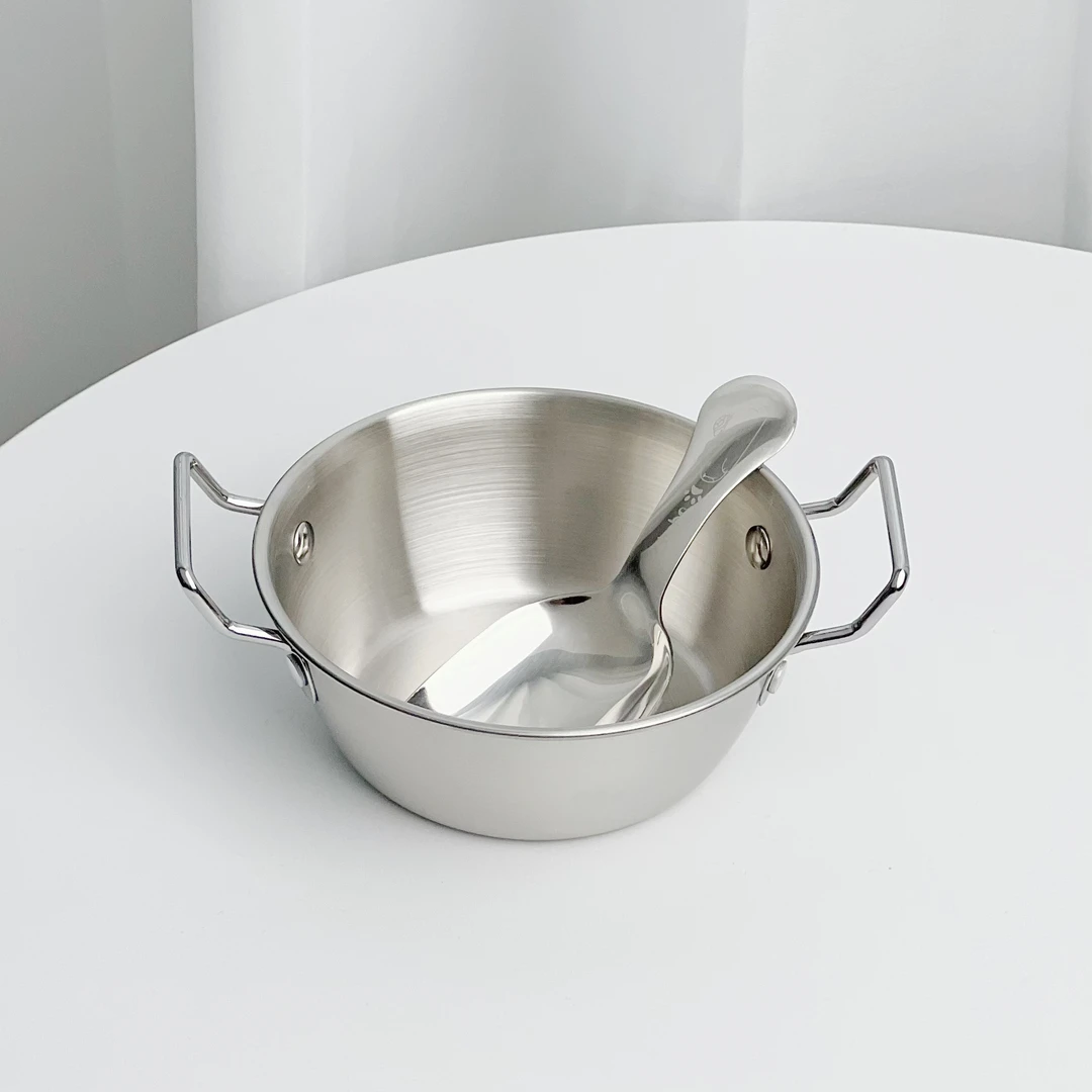 双耳碗+卡皮巴拉勺304不锈钢碗勺两件套