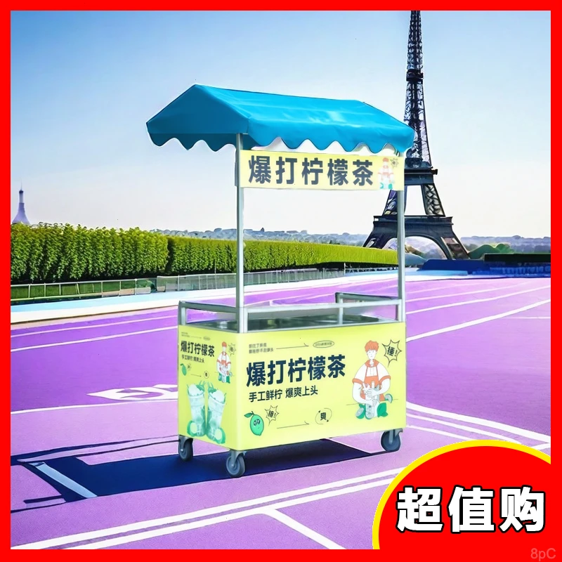 轮促销地摊小推车推车可折叠摆摊带摆摊桌架子路边摊移动网红