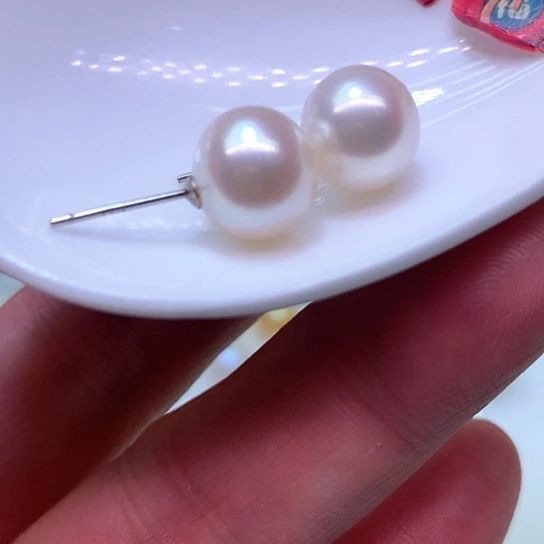 淡水珍珠耳饰银S925镶嵌