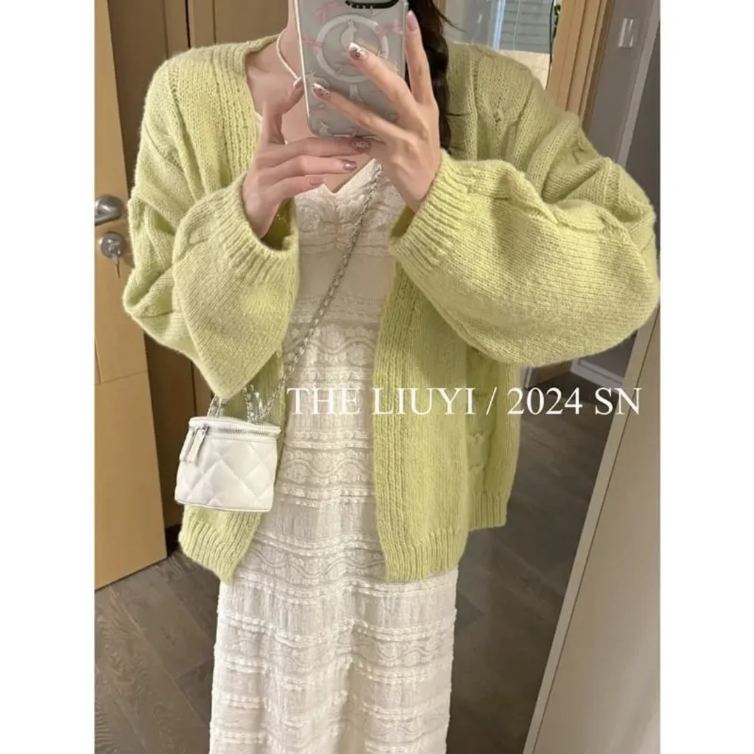 【LIUYI】白开水~春季慵懒感百搭开衫毛衣外套43072