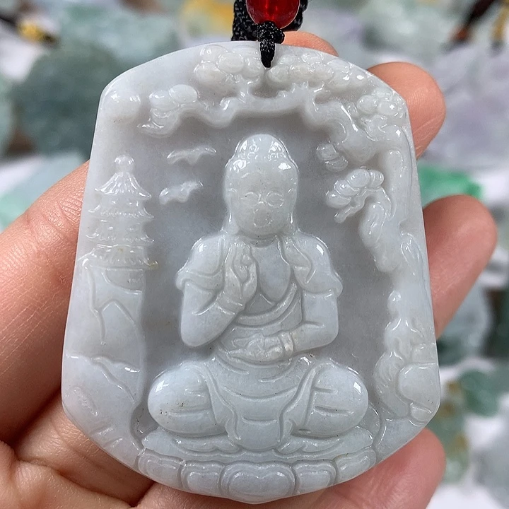 翡翠未镶嵌颈饰阿尼陀佛有棉感福利