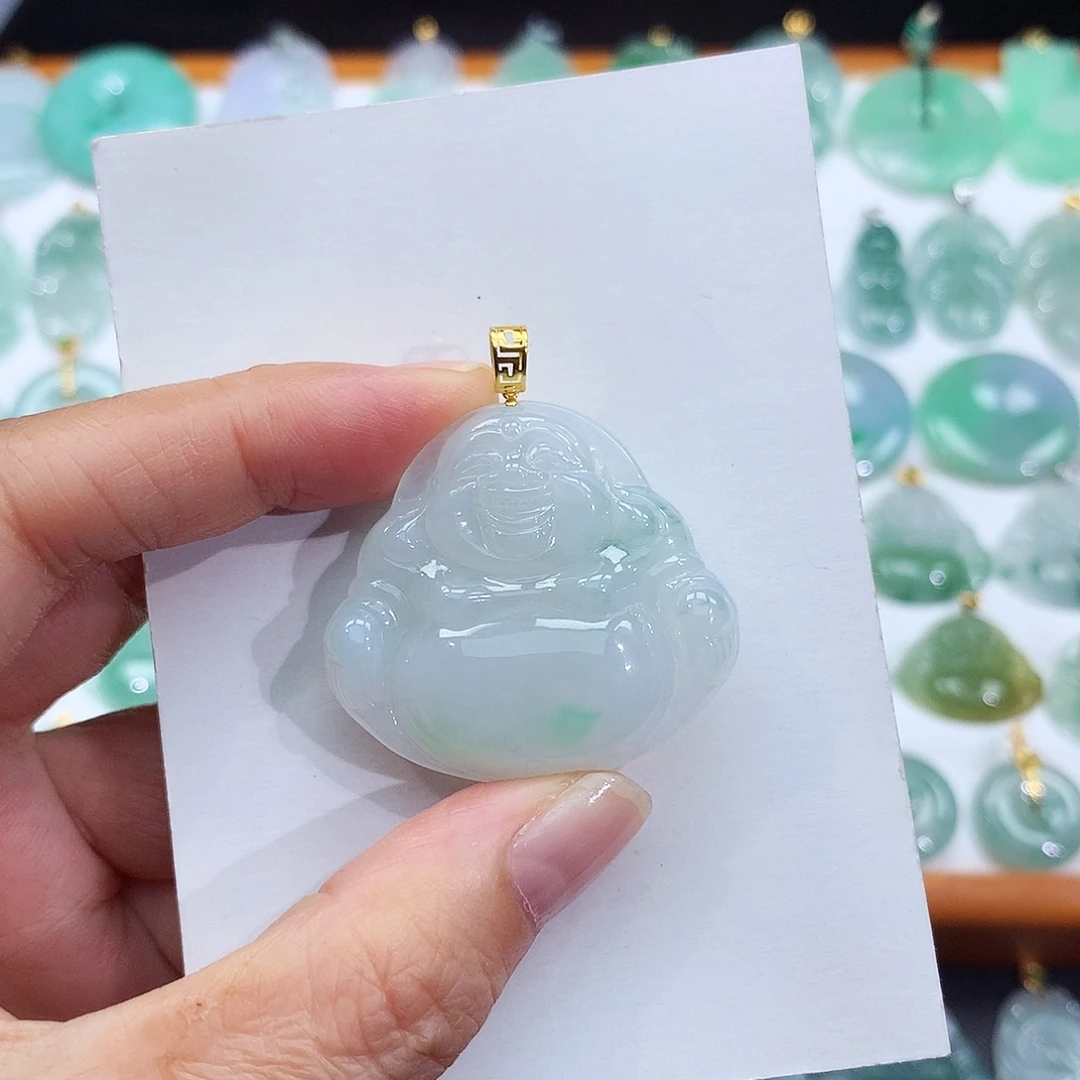 颈饰18K金镶嵌翡翠翡翠吊坠