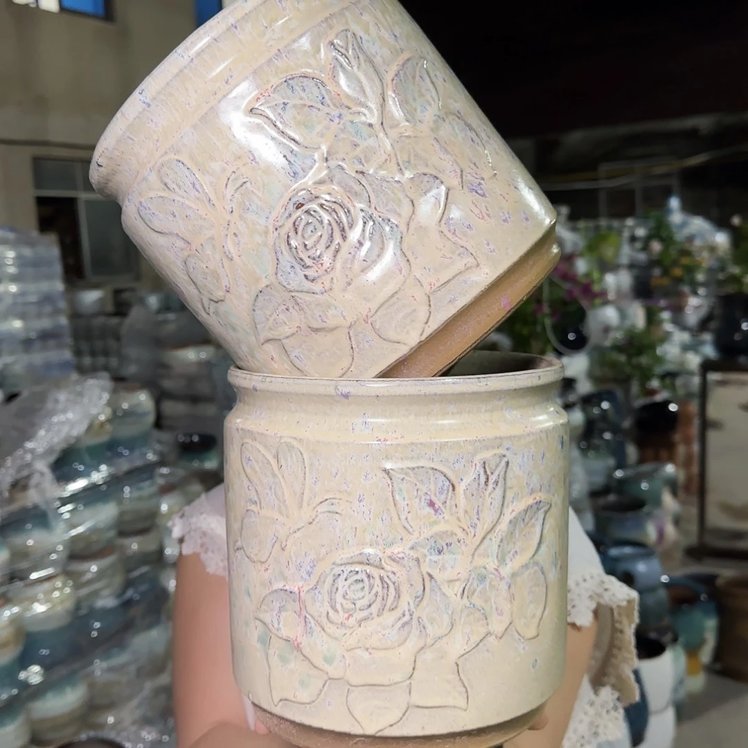 紫砂花盆高20口20